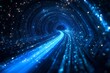 © bartjan - A tunnel with glowing blue and white light patterns, resembling a digital or cosmic passageway with a futuristic feel