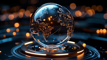 Poster - Global technological advancements shaping the future digital landscape stunning visual art high-tech environment futuristic perspective