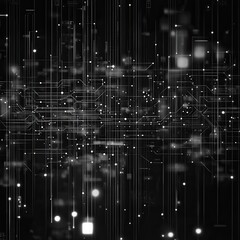 Poster - png futuristic digital circuit network overlay effect, transparent background