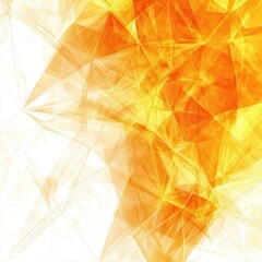 Poster - Technology abstract fractal lines background with low poly pattern, yellow orange and white color.