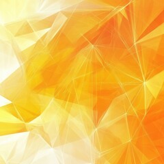 Poster - Technology abstract fractal lines background with low poly pattern, yellow orange and white color.
