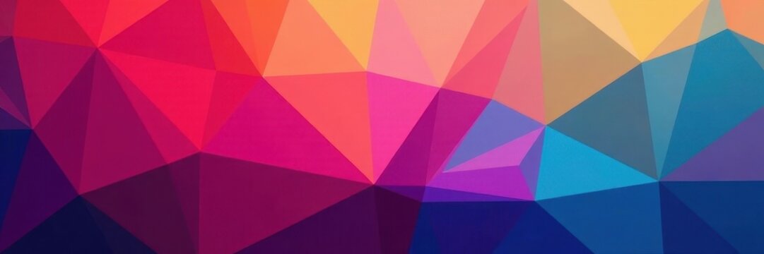 Abstract geometric screen; sharp angles, vibrant color gradients, clean, illustration, tech