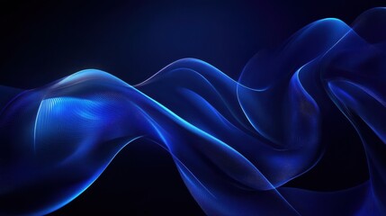 Poster - Futuristic blue digital background with glowing lines and patterns, ideal for sci-fi and tech themes.