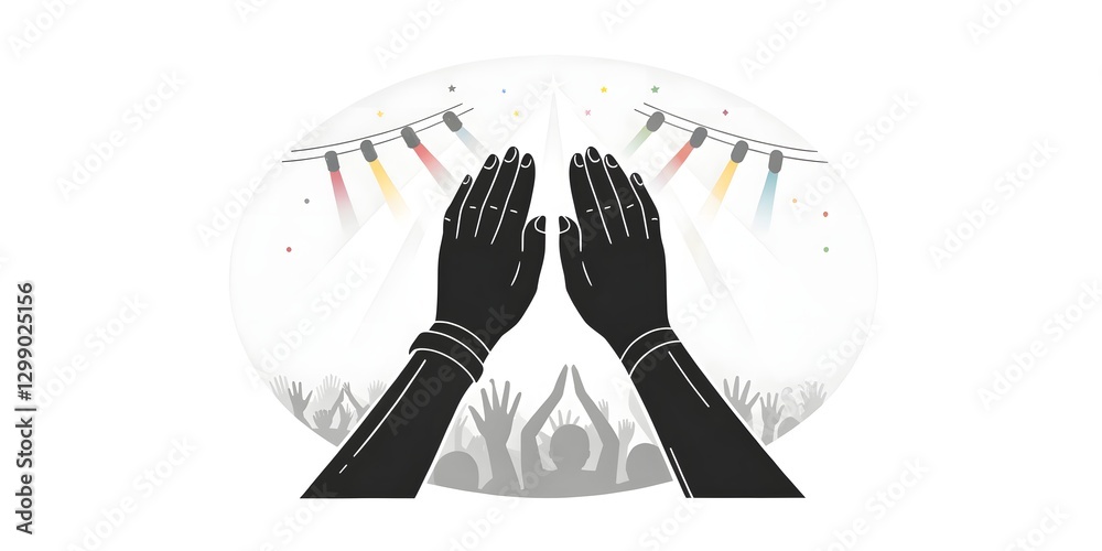Summer Concert Concept. Applause Echoes: A pair of hands clapping ...