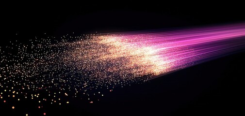 Aufkleber - Abstract light trails create a stunning visual effect with vibrant colors on a dark backdrop.