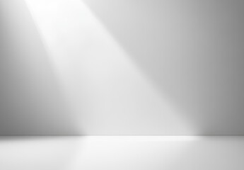 Poster - Simple and Minimalist Studio Background with Soft Natural Light Streaming on Plain Surface Ideal for Presentations and Creative Projects
