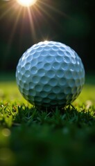 golf ball dimples shimmer under a single beam of light, shine, shimmer, glimmer