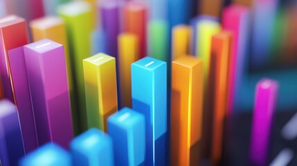 Poster - The image features colorful bar graphs depicting data visualization, showcasing various heights and trends in a visually appealing design.