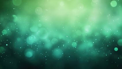 Poster - Soft Green Bokeh Background with Glittering Particles and Dreamy Atmosphere for Creative Projects and Designs