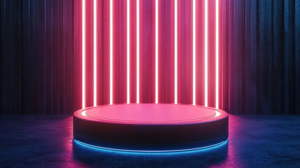 Poster - Holographic Business Data Visualization with Neon Light Effects