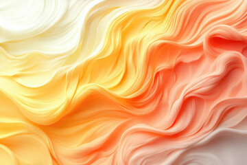 Poster - Abstract image of flowing, swirling colors transitioning from white to orange and peach.
