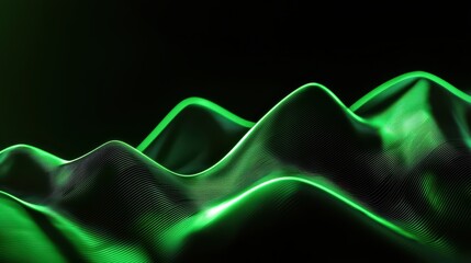 Poster - Dynamic Green Graph Illustrating Forex Trading with Chaotic Lines