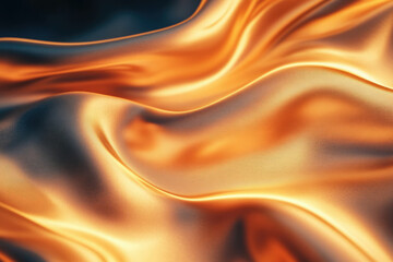 Poster - Luxurious golden silk fabric gracefully draped, showcasing its smooth texture and rich color.