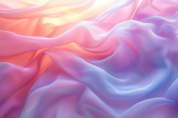 Aufkleber - Soft, pastel-colored fabric draped in gentle waves, creating a dreamy, ethereal aesthetic.