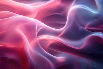 Poster - Abstract art depicting flowing, luminous fabric in shades of pink and purple with subtle sparkle.