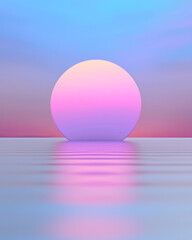 Poster - Painterly approach: softly blended gradient stripes in pastel hues across the horizon, large