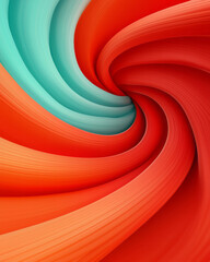 Poster - High-impact swirling arcs in ruby and turquoise forming a vortex-like pattern, moody lighting,
