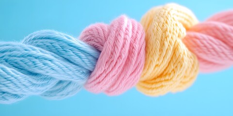 Poster - Nanotechnology in textile production microscopic view of colorful yarn laboratory setting scientific insight
