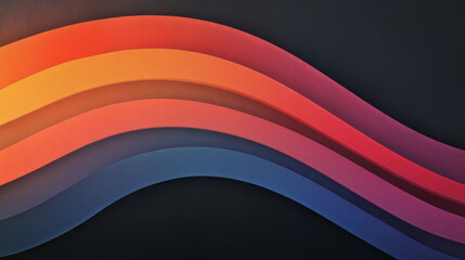 Poster - Futuristic composition of overlapping neon arcs in a multi-hued spectrum, moody shadows,