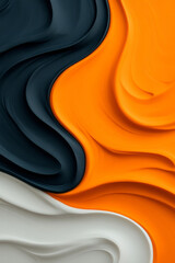Aufkleber - Hypnotic wave-like streams featuring smooth transitions of bright orange and aqua, moody shadows,