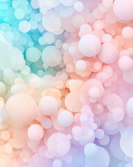 Aufkleber - Surreal overhead perspective capturing semi-transparent blobs in a rainbow of neon hues, gentle
