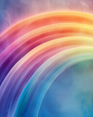 Aufkleber - Surreal overhead perspective featuring overlapping pastel arcs merging into vibrant neon lines,