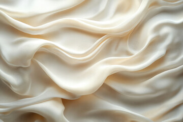 Poster - Creamy, luxurious silk fabric with soft, flowing folds and elegant drapes.