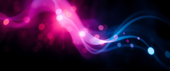 Aufkleber - Abstract light trails flowing on dark background