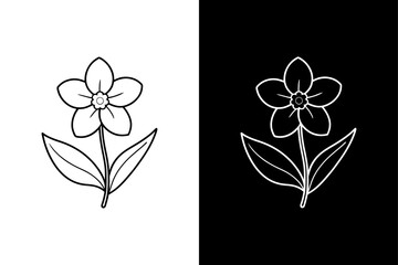 Wall Mural - Forget-me-not flower icon vector on White Background ,Vector Art Illustration on white background.