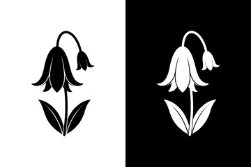 Wall Mural - Bluebell flower icon vector on White Background ,Vector Art Illustration on white background.