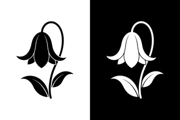 Wall Mural - Bluebell flower icon vector on White Background ,Vector Art Illustration on white background.