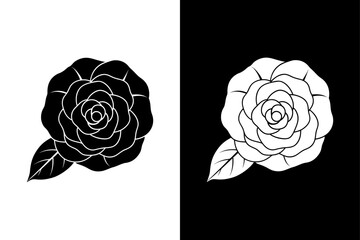 Wall Mural - Camellia flower icon vector on White Background ,Vector Art Illustration on white background.