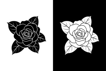 Wall Mural - Camellia flower icon vector on White Background ,Vector Art Illustration on white background.