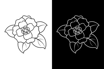 Wall Mural - Camellia flower icon vector on White Background ,Vector Art Illustration on white background.