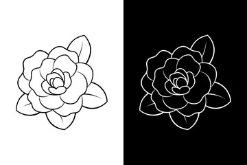 Wall Mural - Camellia flower icon vector on White Background ,Vector Art Illustration on white background.