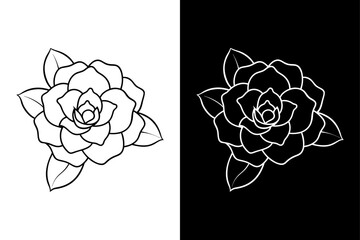 Wall Mural - Camellia flower icon vector on White Background ,Vector Art Illustration on white background.