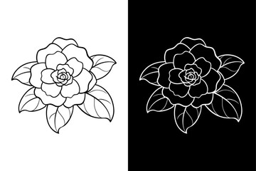 Wall Mural - Camellia flower icon vector on White Background ,Vector Art Illustration on white background.