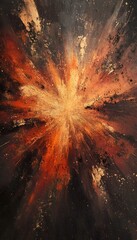 Poster - A bright starburst radiates with dark colors across the canvas