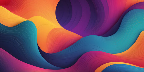Poster - Vibrant Flow: Dynamic abstract composition of swirling, layered, and vivid colors, invoking a sense of movement and energy, perfect for modern design concepts