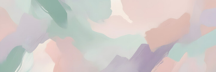 Poster - Abstract Watercolor Pastel Hues: A dreamy watercolor texture featuring an elegant blend of pastel hues. The flowing brushstrokes create a sense of serenity and artistic expression.