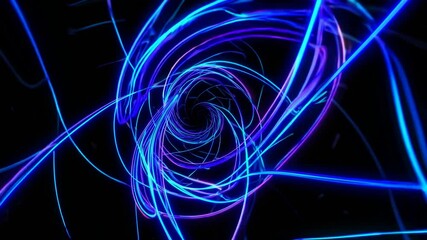 Poster - Bright neon lights are swirling and creating a mesmerizing vortex against a dark background, evoking a sense of energy, movement, and futuristic design
