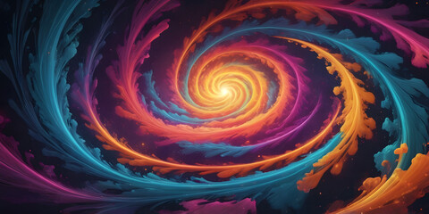 Poster - chromatic vortex: a mesmerizing swirl of vibrant colors, forming a dynamic vortex, radiating energy 