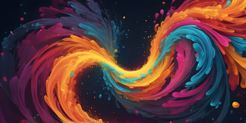Poster - Color Whirlwind: A captivating spiral of vibrant hues dances across the canvas, evoking energy, creativity, and a sense of wonder.