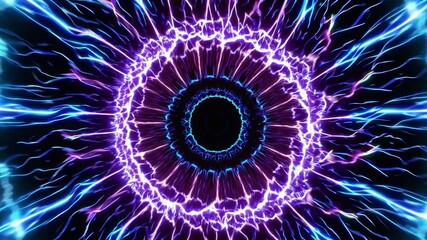 Poster - Circular portal is opening in space, emanating glowing rays of light in a mesmerizing display of cosmic energy, perfect for science fiction or fantasy projects