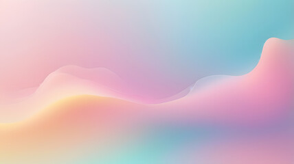 Poster - dreamy pastel waves: a mesmerizing abstract background features soft, undulating waves of pastel col