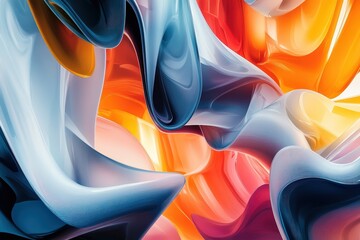 Poster - A mesmerizing display of flowing, colorful shapes symbolizing the complexity and beauty of algorithms in motion.