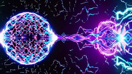 Poster - Electric current flowing from a plasma globe in a dark room, producing a captivating display of vibrant colors and dynamic energy, illuminating the surroundings with mesmerizing light