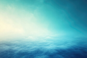 Poster - A serene landscape of soft, undulating snow under a hazy, teal sky.