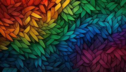Fototapete - Colorful rainbow leaves abstract organic background.