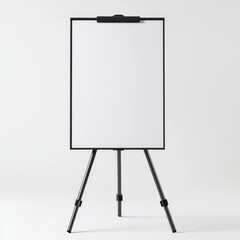 Poster - Blank canvas: Clean minimalist easel with a pristine white surface, perfect for presentation or creative inspiration.